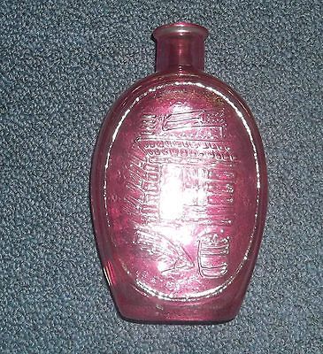 Cranberry Bottle w/ Log Cabin, Ezra Brooks, 1970 1969, GRUC