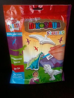 MAKE YOU OWN DINOSAUR FIGURES, PLASTER OF PARIS KIT, KIDS CRAFTS,