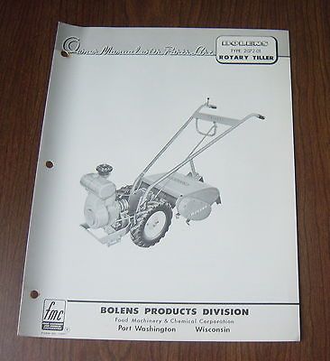 BOLENS 2072 01 ROTARY TILLER OWNER PARTS MANUAL