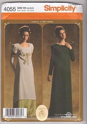 Pattern 4055 Miss Titanic Empire Dress Jane Austen Costumes Sz 6 12