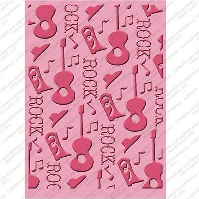 CUTTLEBUG Embossing folder COUNTRY ROCK PRINCESS GUITAR scrapbooking