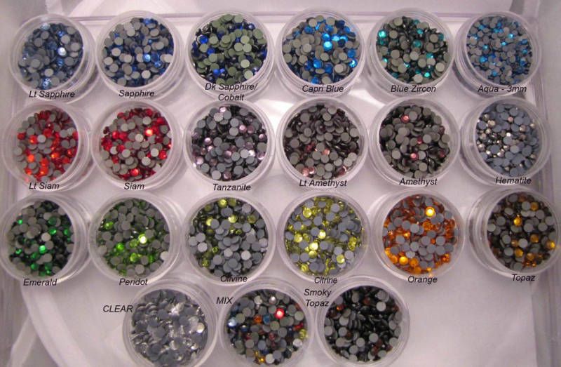 2mm ss6 Hotfix GLASS Crystal Rhinestones 720pc Glue or Iron On Flat HF