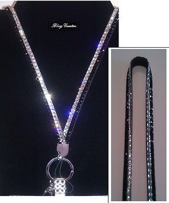 BLING Rhinestone Crystal Neck Lanyard  ID name badge, eyeglass, key