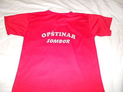 SERBIA Opstinar Sombor Soccer Jersey XL Red RARE Euro ivica Yugoslavia