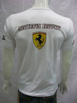 NEW FERRARI MENS CUSTOM MADE SCUDERIA 430 WHITE T SHIRT M L XL 2XL