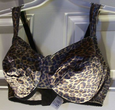 VASSARETTE LEOPARD PRINT BRA SIZE 40DD 3 HOOKS 3 POSITIONS ADJUSTABLE