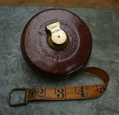 VINTAGE RABONE & SONS 33 FOOT MEASURING TAPE CUTE SIZE (J13#48) FREE