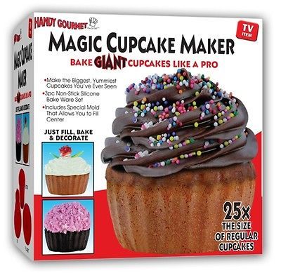 Bake Giant Cup Cake Maker Baking Set Non Stick Silicone Bake Ware 3 Pc