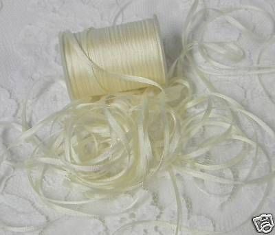 EMBROIDERY RIBBON 100% SILK IVORY 2MM 25YD SPOOL