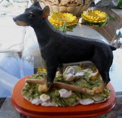 Dog   Doberman Pincher Pinscher resin figurine 5 inches by 6 5/8