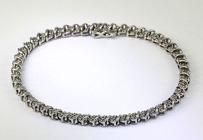 .40C 100 ROUND DIAMOND WHITE GOLD CLASSIC FILIGREE TENNIS BRACELET