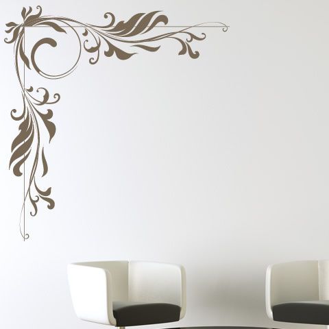 Corner Floral Decorative Wall Stickers Wall Art Decal Transfers