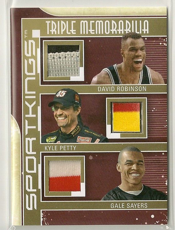 David Robinson/Petty /Gale Sayers SportKings 3 Patch/10 GOLD Series E