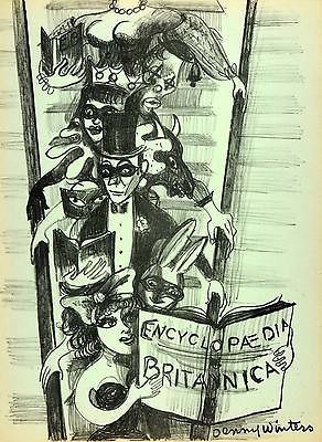 Lithograph Encyclopedia Brittanica Denny Winters Fashion Ball Art