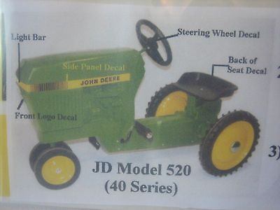 JOHN DEERE 40 SERIES (4440) ERTL TOY PEDAL TRACTOR DECALS