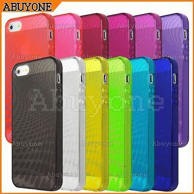 New Silicone Rubber Peacock Veins Clear Case Cover for Apple iPhone 5