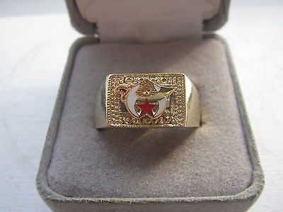 New Old Stock Mens Masonic Shriners Crest Ring