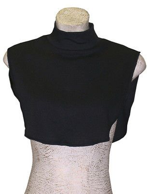 BLACK MOCK NECK DICKIE dicky dickey no arm holes 50/50 poly/cotton