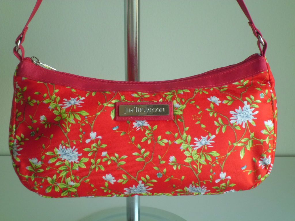 Jim Thompson Luxur y Mini Shoulder/Purse Bag Baguette Thai Silk Floral