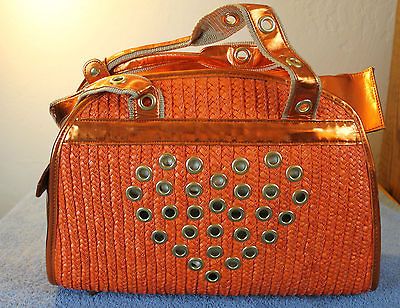 NEW Dog Bag Purse Orange Heart Match Leash Collar NWT Pamper Me Pets