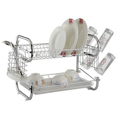 STAINLESS STEEL16 INCH DELUXE CHROME DISH RACK. BACK IN