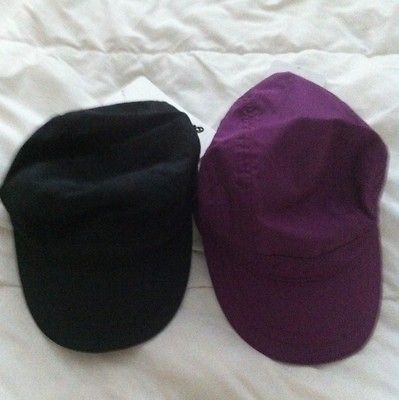 LULULEMON SPEEDY RUN HAT LOT OF 2 BLACK AND DEWBERRY NWT