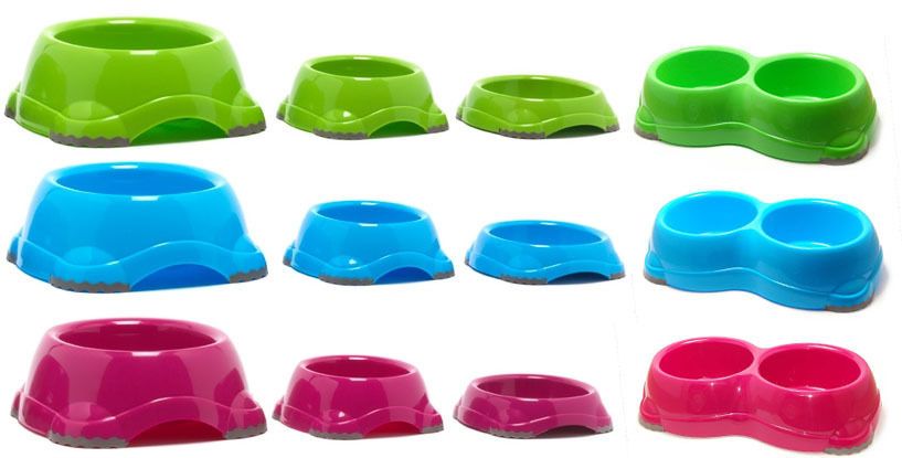 Smarty Classic Plastic Dog Bowls   Rubber Lining Slip Proof   Cats