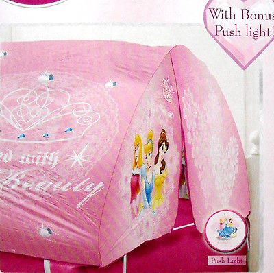 Disney Princess Cinderella Bed Topper Tent W/ Pushlight