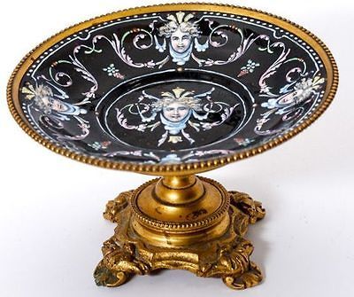 Exceptional Kiln fired Enamel & Dore Bronze French Enamel Tazza