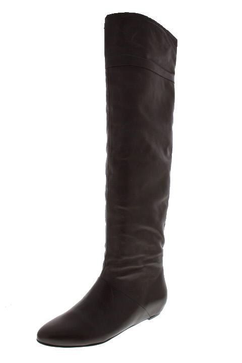 Pour la Victoire NEW Danielle Brown Leather Wedge Over The Knee Boots
