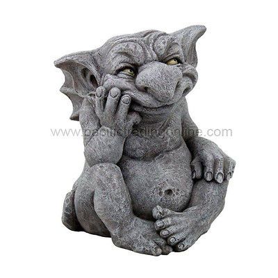 Decor Garden Thinking Playful Gargoyle Statue Figurine Indoor Outdoor