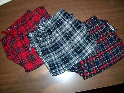 MENS NAUTICA SLEEP PANTS PAJAMA PLAID FLANNEL GRAY RED BLACK M L XL