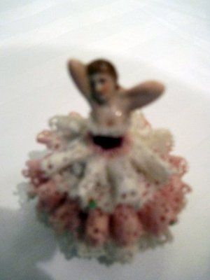 Irish Dresden Lace Victorian Figurine