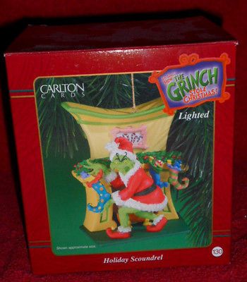 HOLIDAY SCOUNDREL GRINCH Ornament Dr. Seuss RARE NEW Carlton Cards