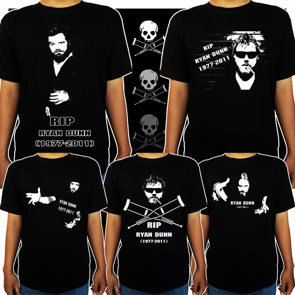 New Ryan Dunn RIP Jackass Memorial Black T shirt Tee