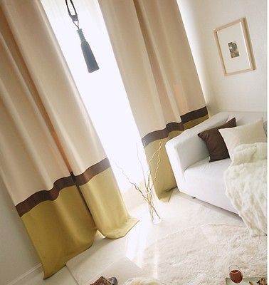 SPARKLE SHINE ORDER MADE MODERN BEIGE SOLID PLAIN BLACKOUT CURTAINS 1P