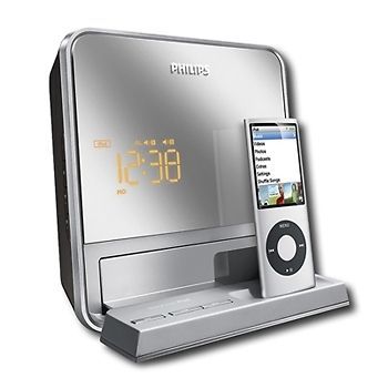 ALARM CLOCK FM RADIO with iPOD DOCK DOCKING STATION SPEAKER SYSTEM