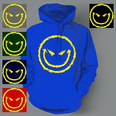 Evil Smiley Face Gothic Funny Dark Side BAND Hoodie