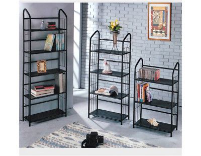 Black Metal Book Shelf, 3 Height Options