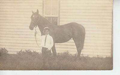 RPPC Jockey Boy Hat Tie boots Riding Cloths Big Horse leather harness