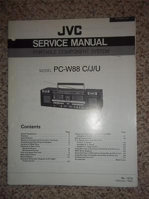 JVC Service Manual~PC W88 C/J/U Boombox Stereo System~Origina l~Repair