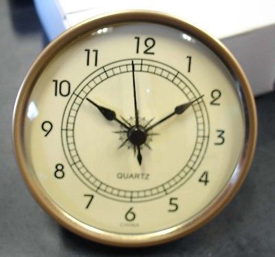 NEW 2 3/4 Nautical Style Clock Insert Movement with Ivory Dial (WIC