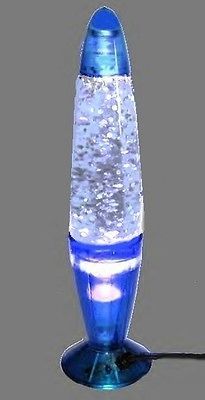 LARGE 14 ELECTRIC BLUE LAVA / GLITTER LAMP LIGHT