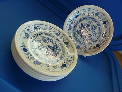 Blue Onion Biltons England 5 Bread & Butter Plates