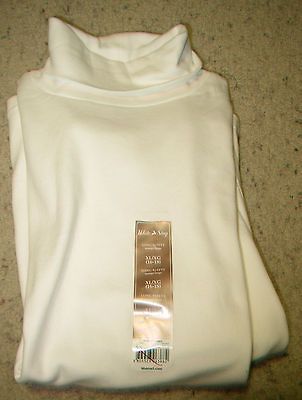 NEW WOMENS WHITE TURTLENECK WHITE STAG LONG SLEEVES T SHIRT L XL