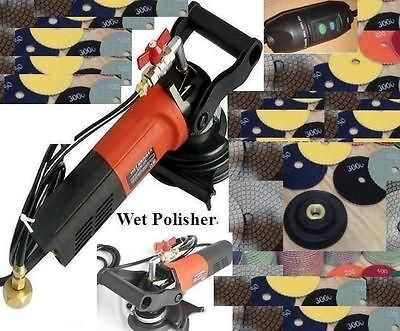 Wet Concrete Polisher + 4 5 Inch Polishing 60 Pad FREE DVD