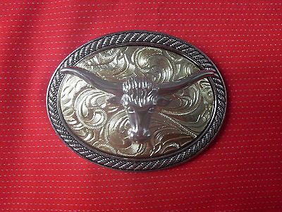 BB0088 OX BULLS HEAD COW HORNS RODEO COWBOY BELT BUCKLE