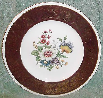 Simpsons Potters Ltd. Solian Ware Cobridge England Floral Plate Gold