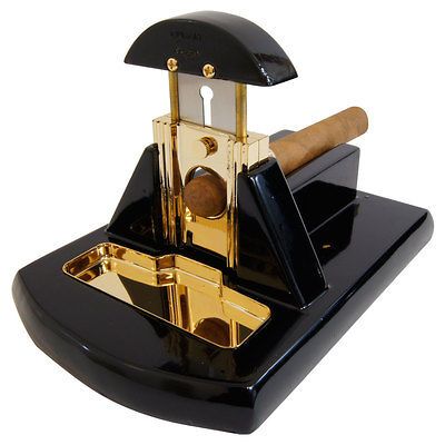 BLACK & GOLD TABLE TOP CIGAR CUTTER   FULLY GUARANTEED BY CUBAN
