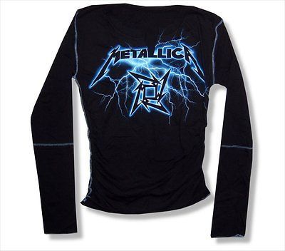 METALLICA   LIGHTNING V NECK LONGSLEEVE SHIRT   NEW JUNIORS GIRLS X